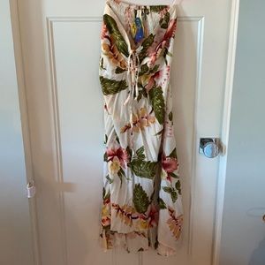 Strapless Hawaiian made aloha dress